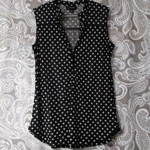 Black and white polka dotted tank